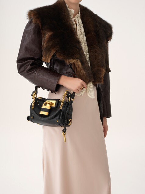 Bolso peque&ntilde;o de cadena Paddington de cuero granulado