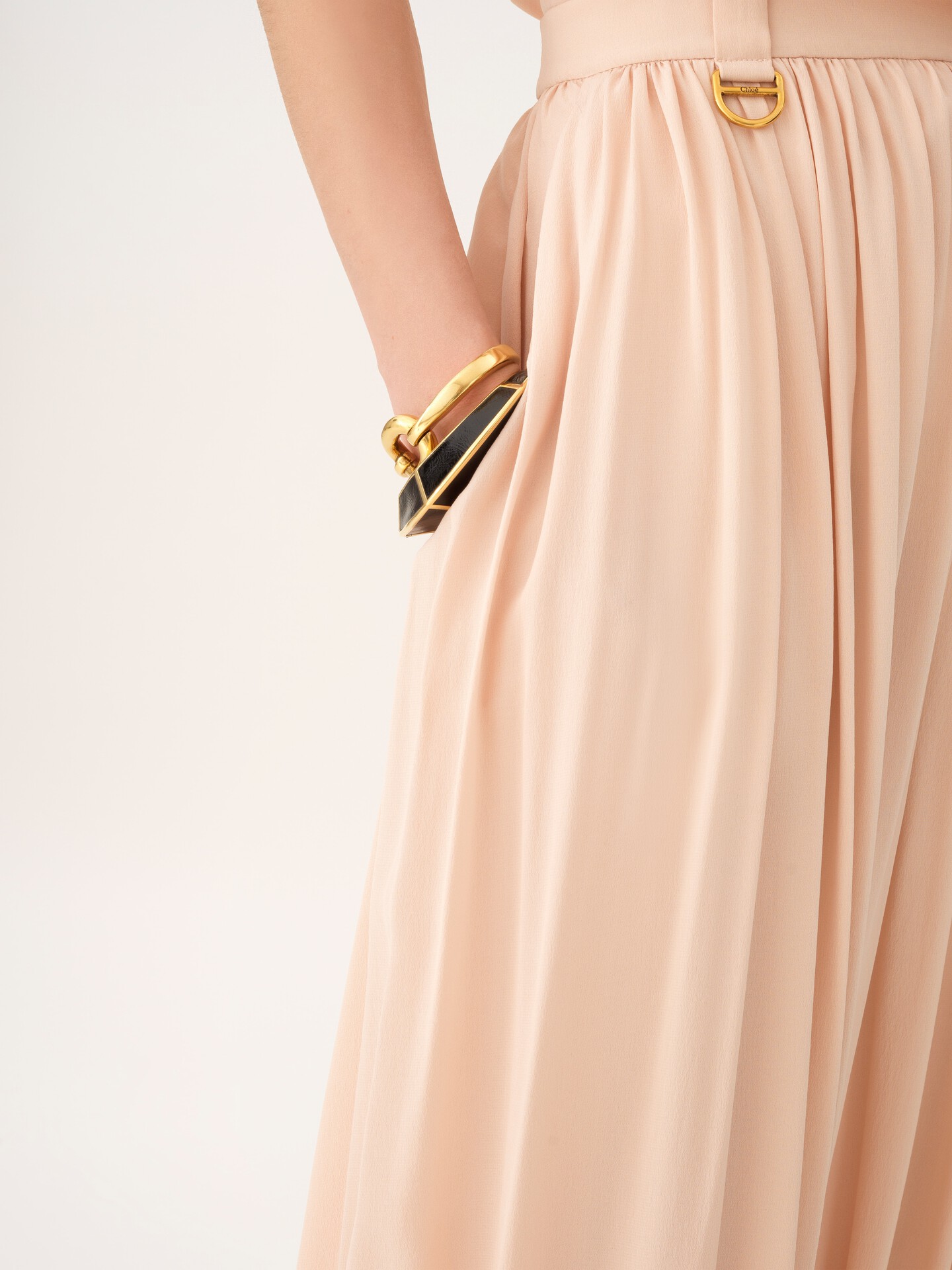 Fluid cropped pants in silk - 7