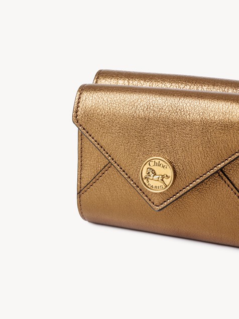 Small Envelope tri-fold in metallized leather