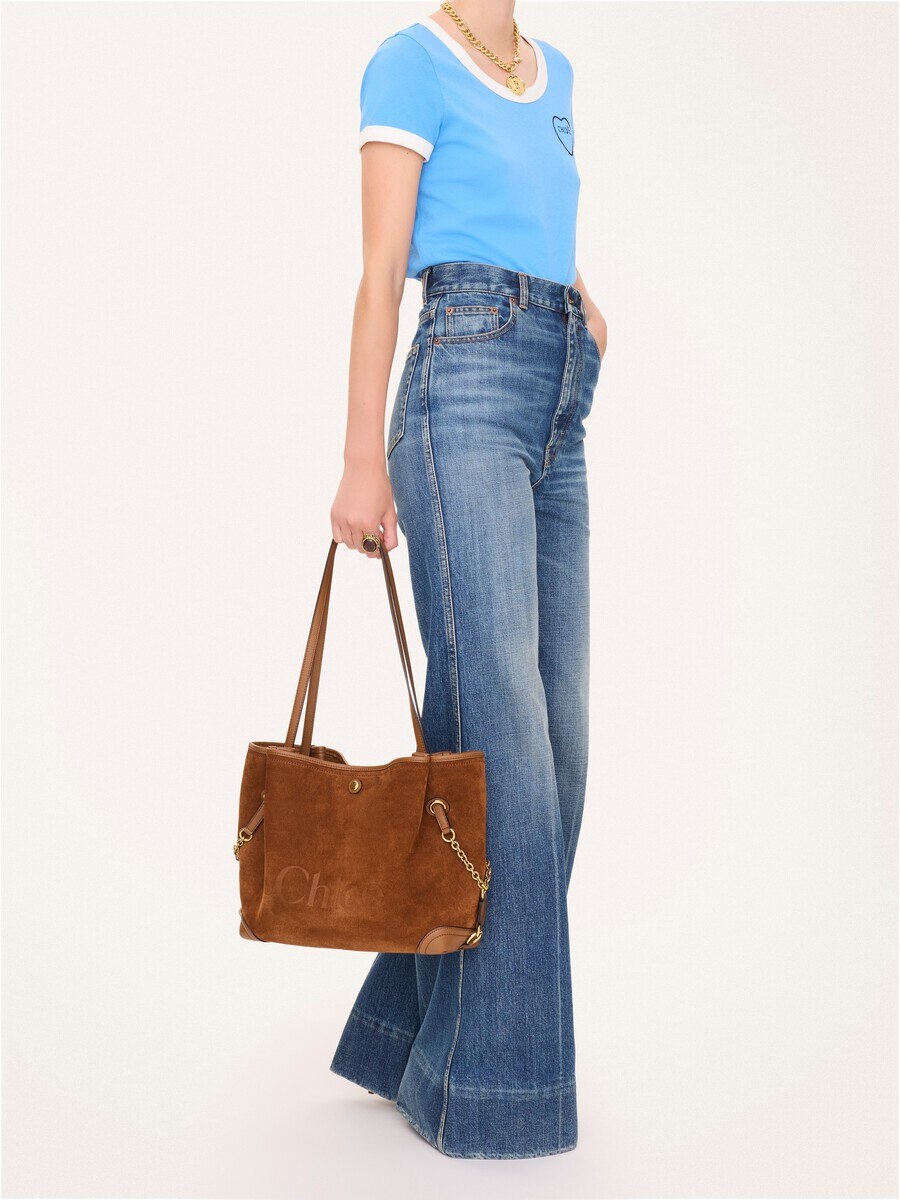 Chlo&eacute; Clover double carry bag in suede leather - 7