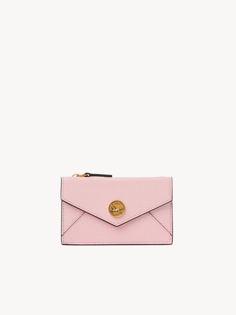 Small Envelope purse with card slots in grained leather