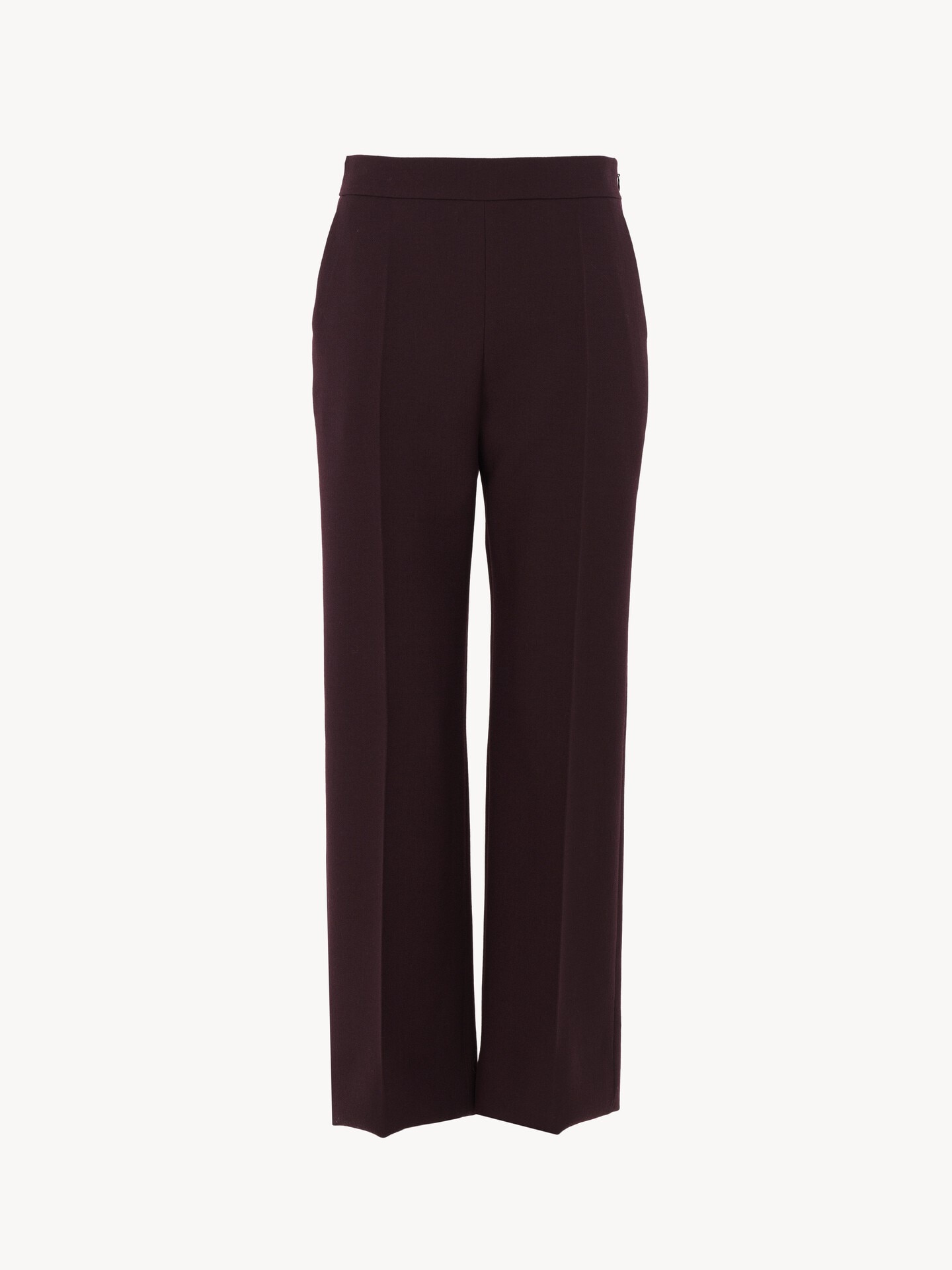 Straight cropped pants in wool cr&ecirc;pe - 2
