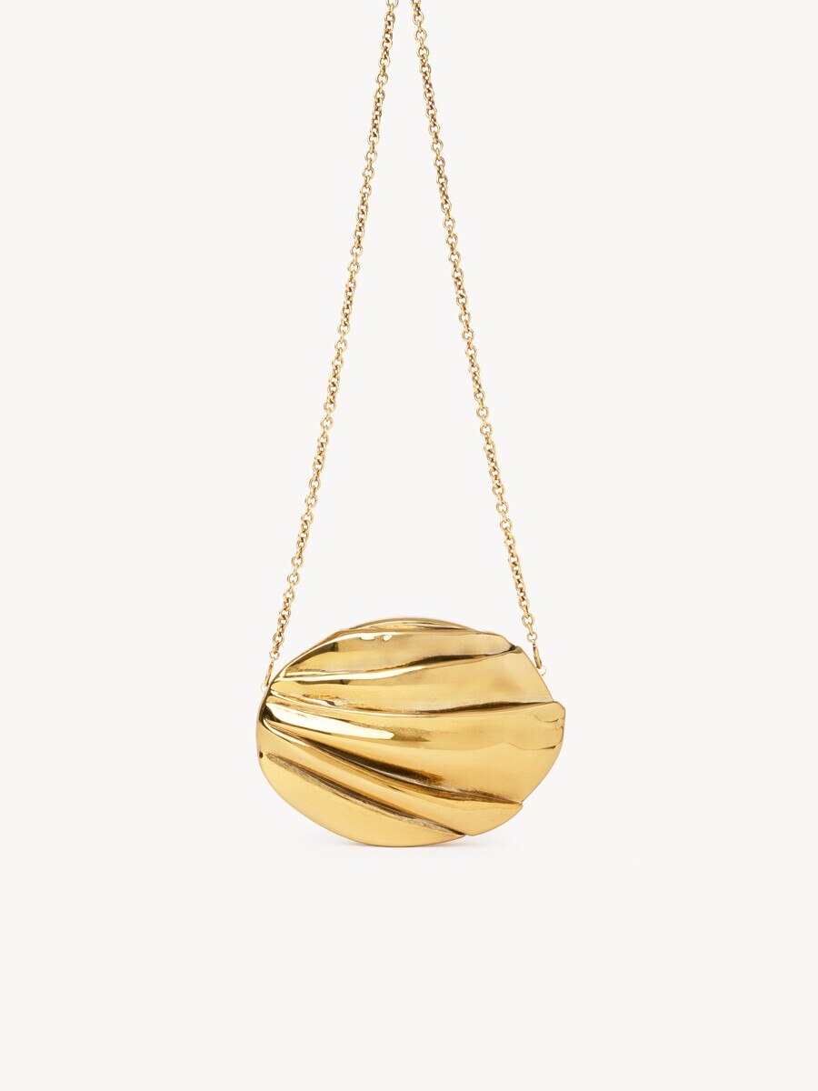 Minaudi&egrave;re cha&icirc;ne Chlo&eacute; Pliss&eacute; en cuivre et laiton - 5
