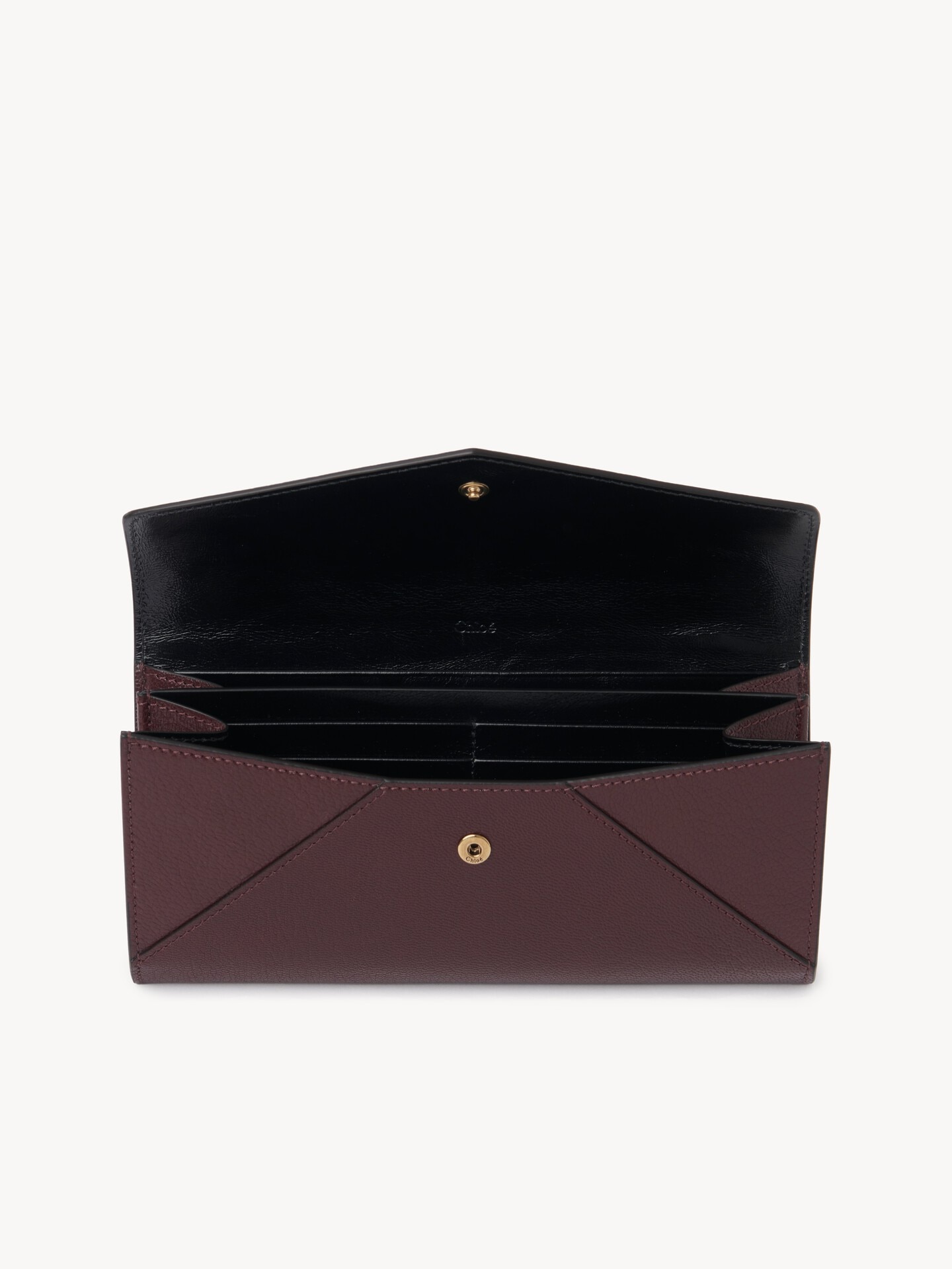 Cartera larga con solapa Envelope de cuero granulado - 5