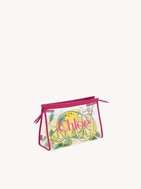 Chlo&eacute; Soleil zipped pouch in lemon-print jelly