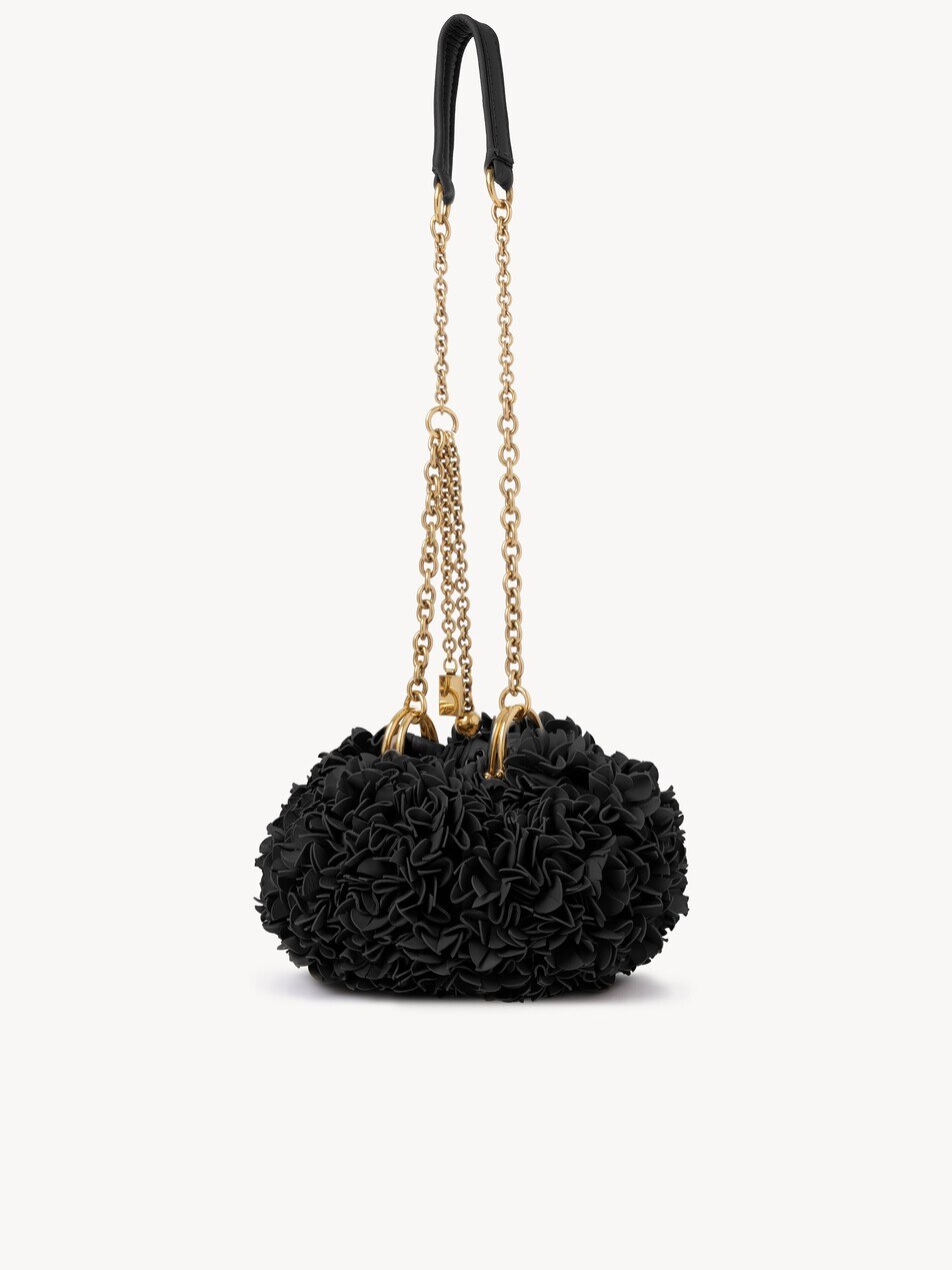 Chlo&eacute; Pliss&eacute; shoulder bag with chain in leather flowers