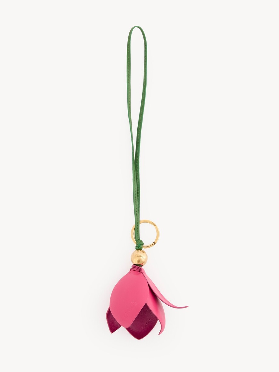 Chlo&eacute; Symbols Tulip key ring bag charm in grained leather - 2