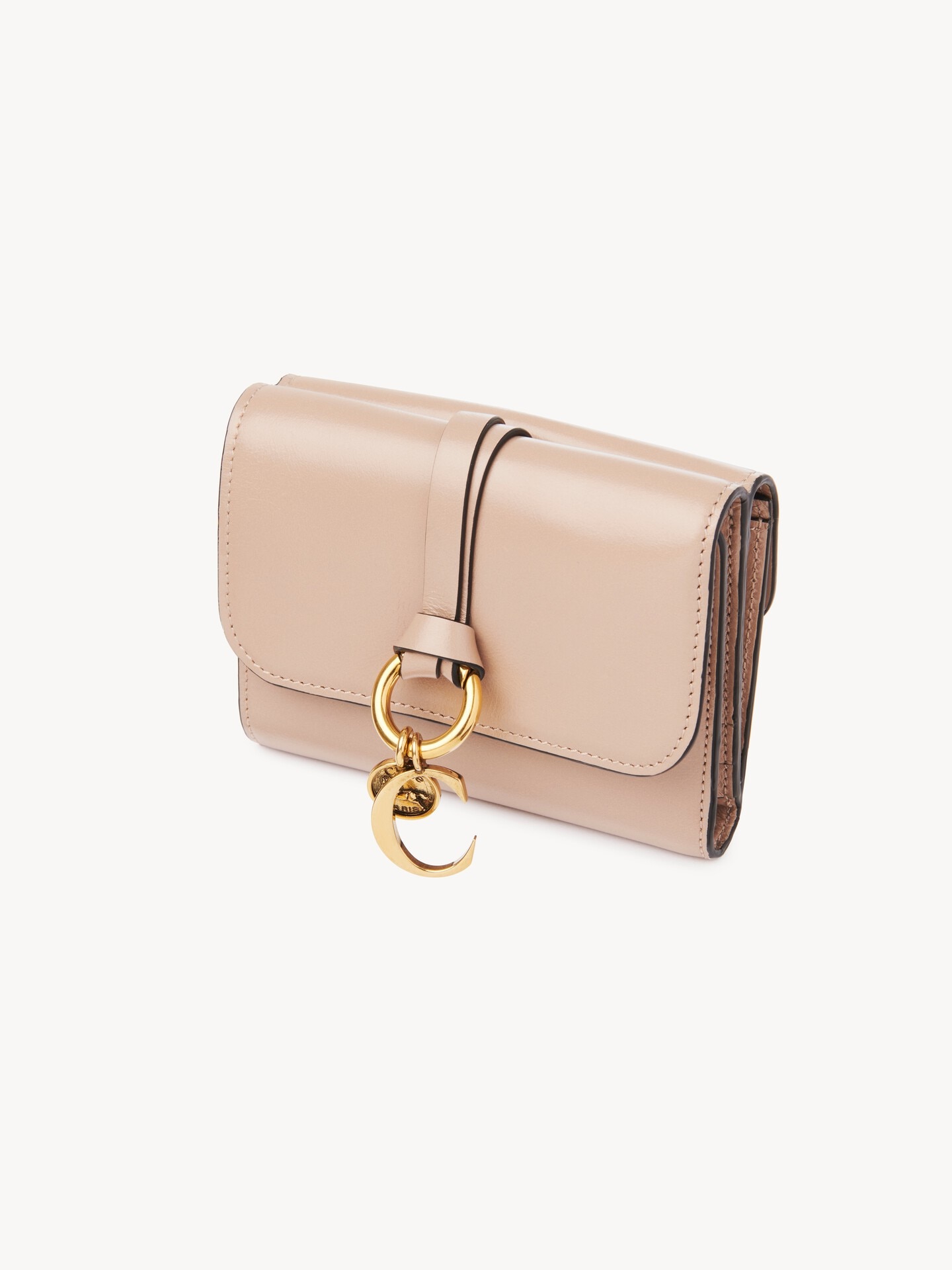 Portefeuille &agrave; trois volets Alphabet en cuir brillant - 3