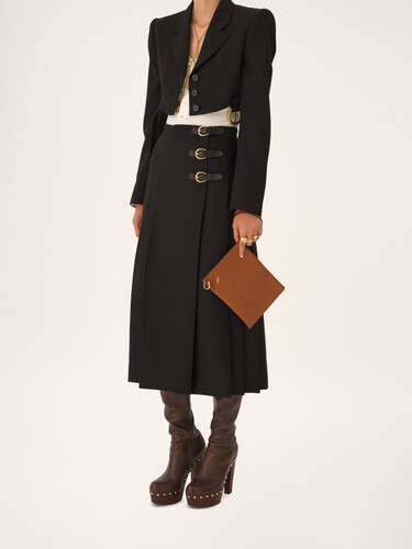 Chlo&eacute; Spin zipped pouch in grained leather - 6