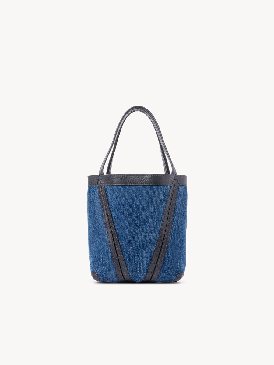 Small Chlo&eacute; Spin tote bag in denim - 5