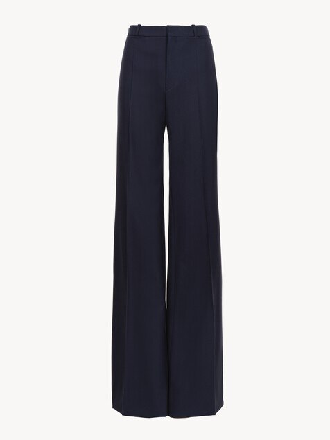 Flared tailored pants in stretch wool