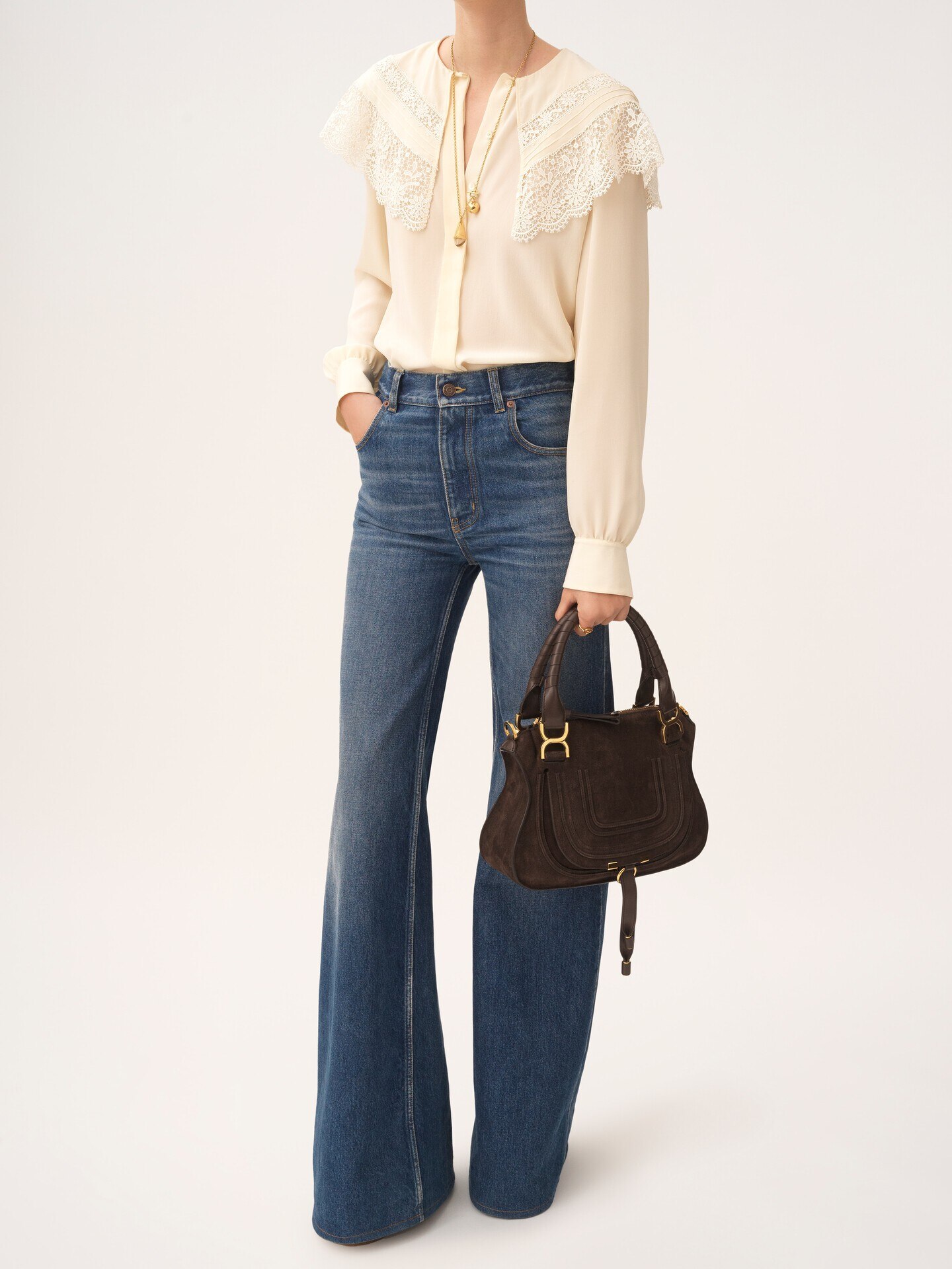 Small Marcie bag in suede leather - 8.0