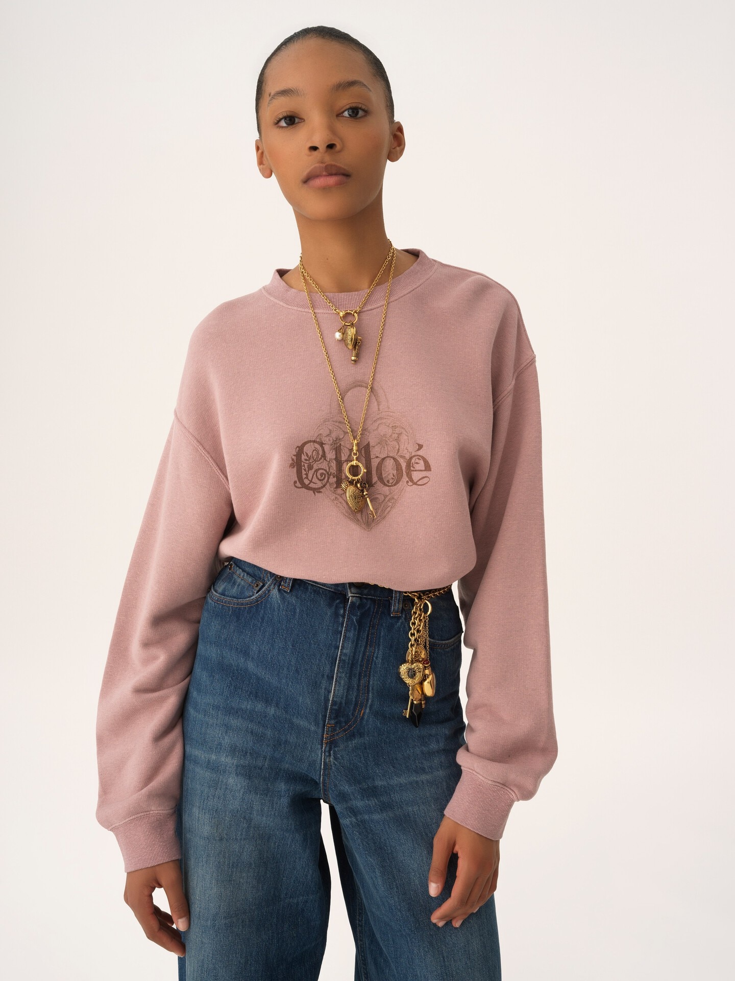 Jersey oversize con logotipo de felpa jaspeada - 4