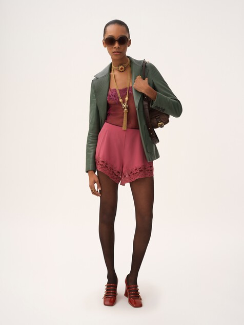 Tailored jacket in leather