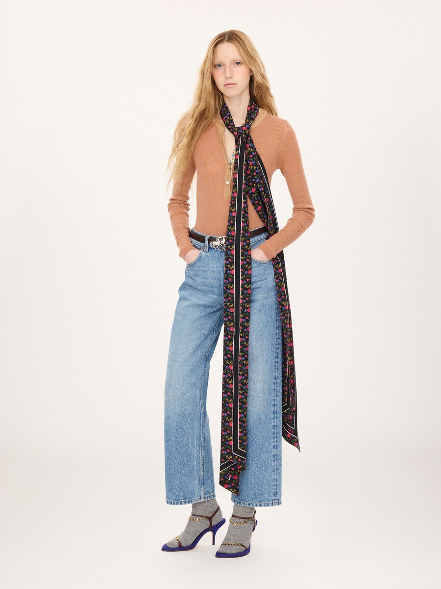 Pa&ntilde;uelo bandeau Chlo&eacute; Folk de crep&eacute; de seda - 3