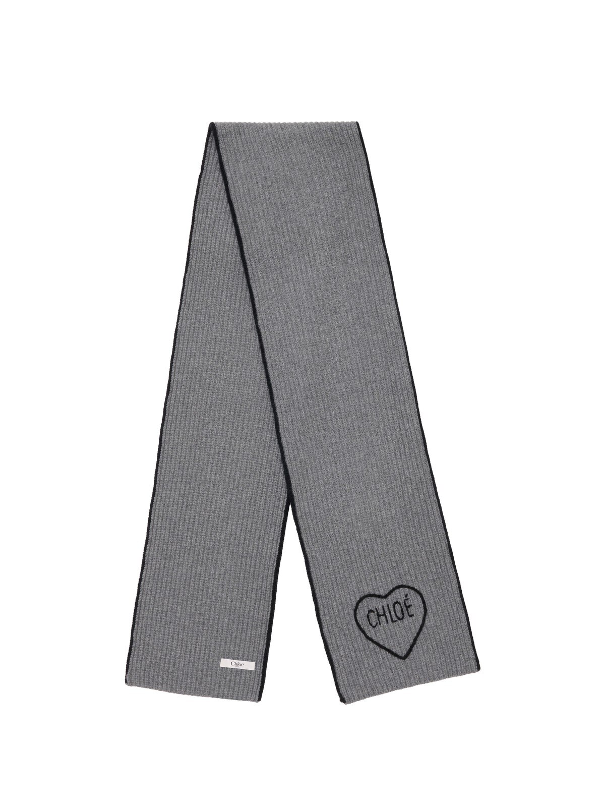 Chloé The Chloé Encoeur scarf in wool & cashmere | Thumbnail 2