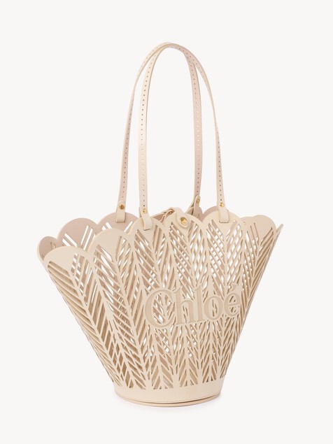 Bolso cesta Chlo&eacute; Soleil de charol de becerro