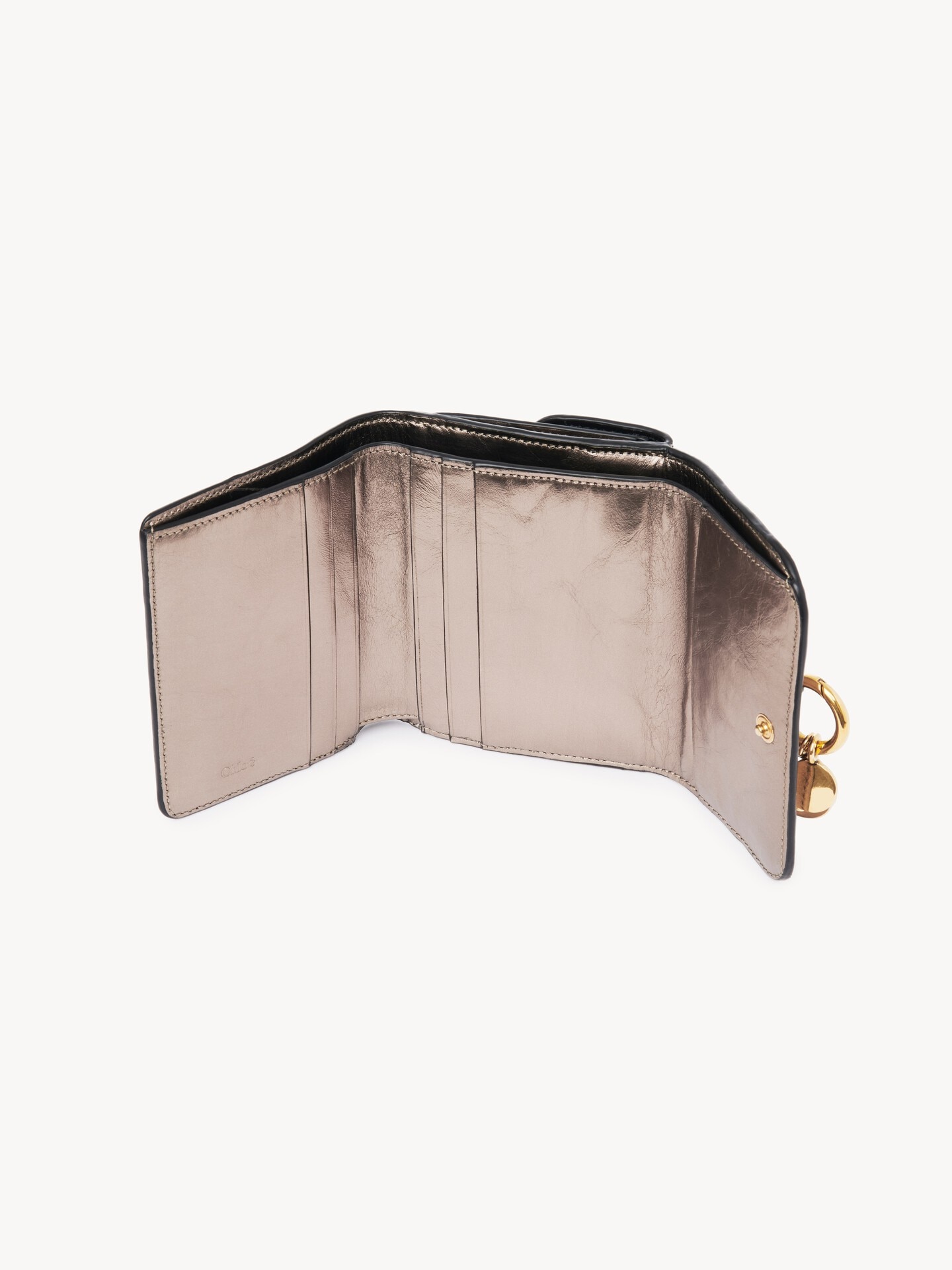 Small Alphabet tri-fold in metallized leather - 5