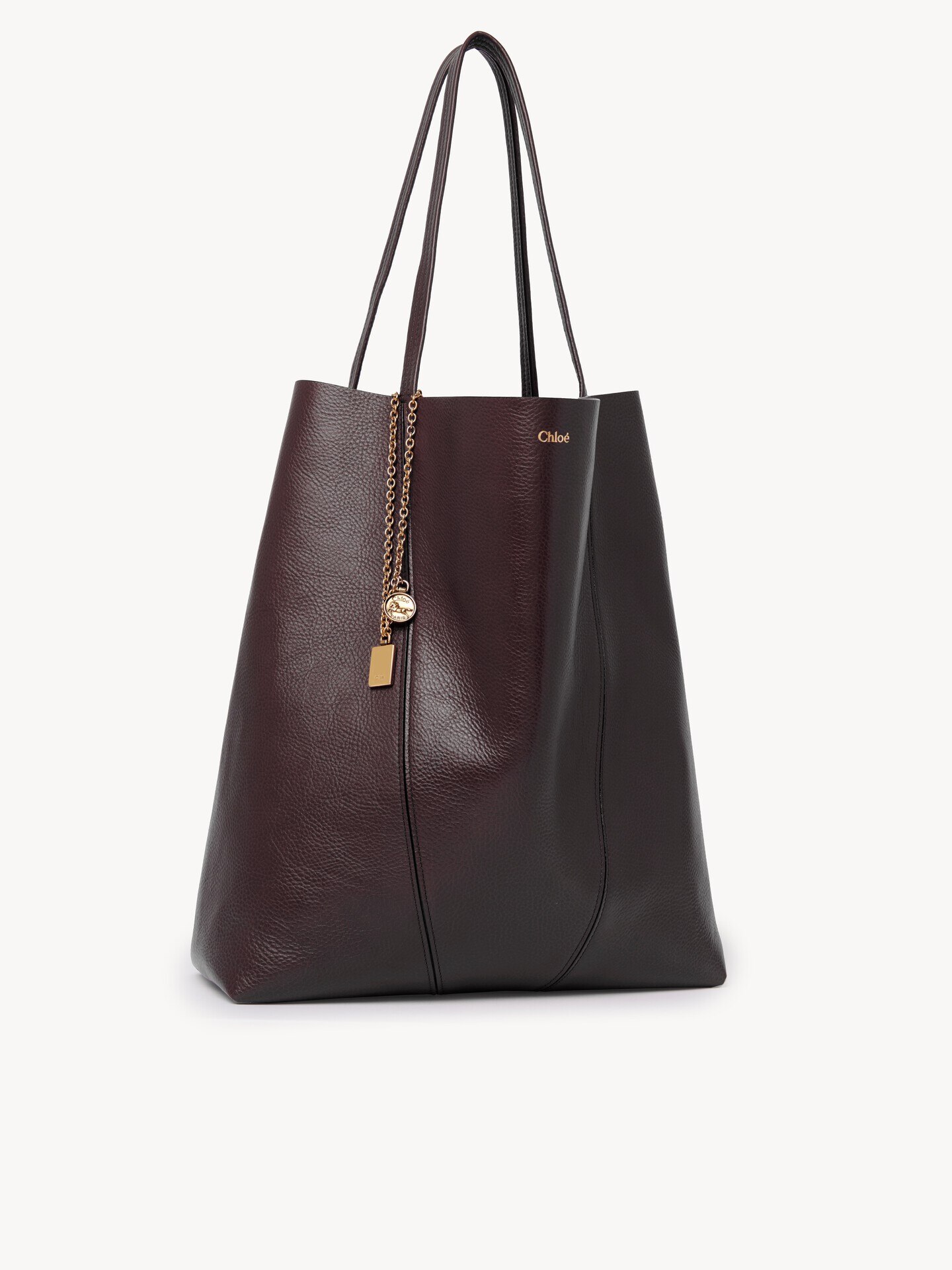 Large Chlo&eacute; Spin tote bag in grained leather - 3.0