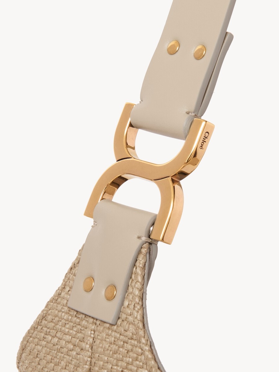 Small Marcie hobo bag in raffia-effect fibres - 6