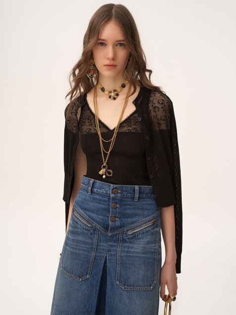 Twin set in cotton knit