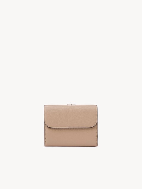 Small Alphabet tri-fold in grained leather 