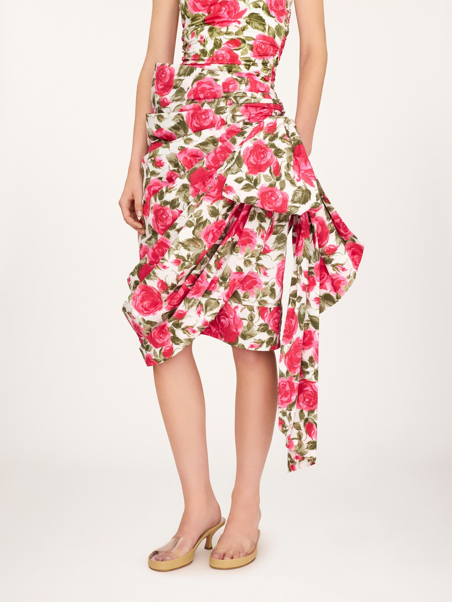 Knee-length wrap skirt in cotton poplin - 3.0