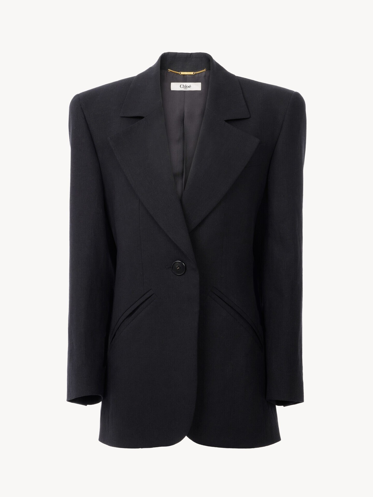 Oversized tailored jacket in linen cr&ecirc;pe - 2.0