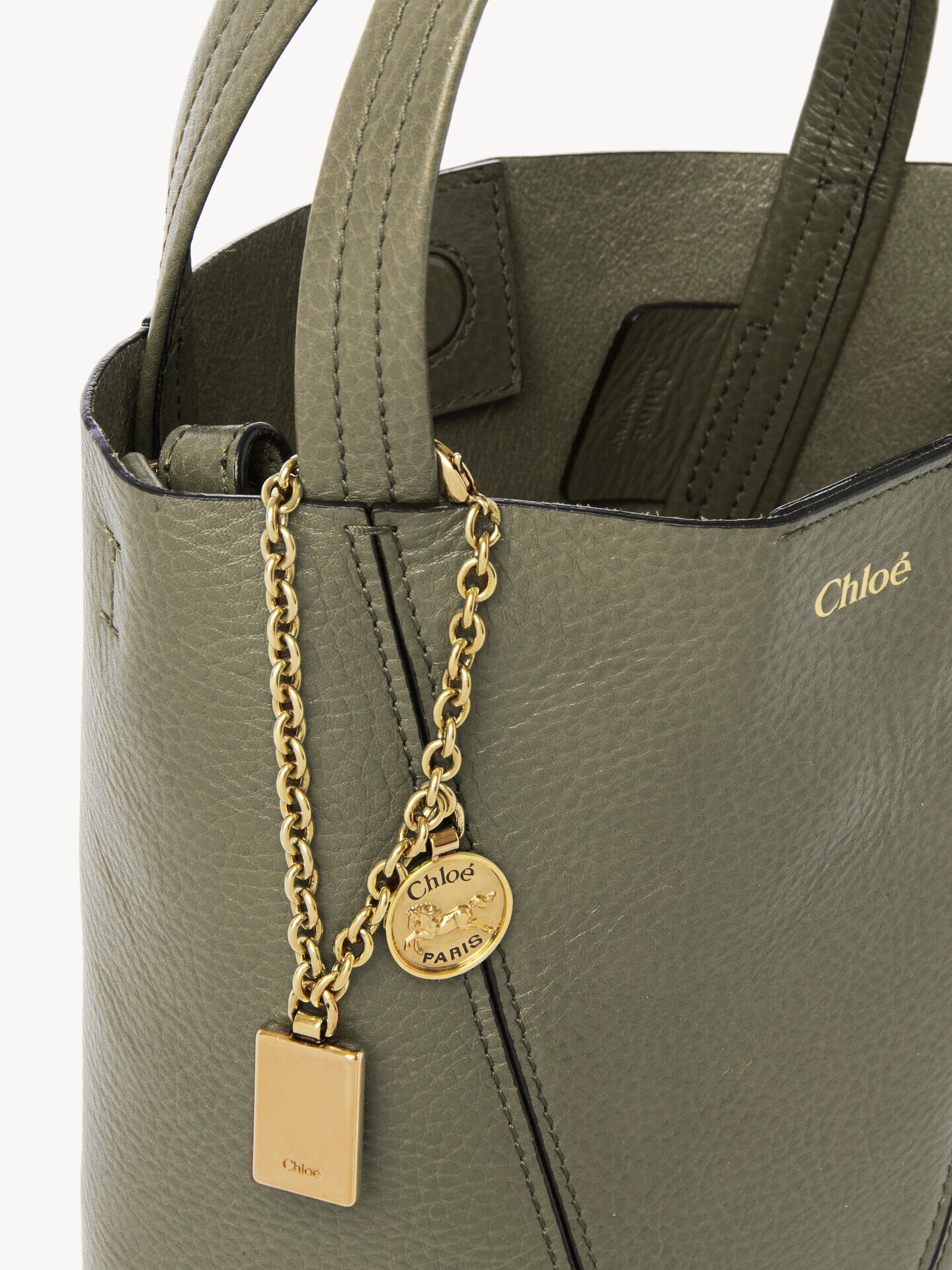 Small Chlo&eacute; Spin tote bag in grained leather - 6