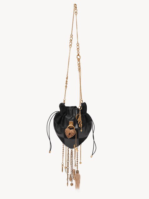 Ch&acirc;teau Treasures cross-body bag in grained & suede leather