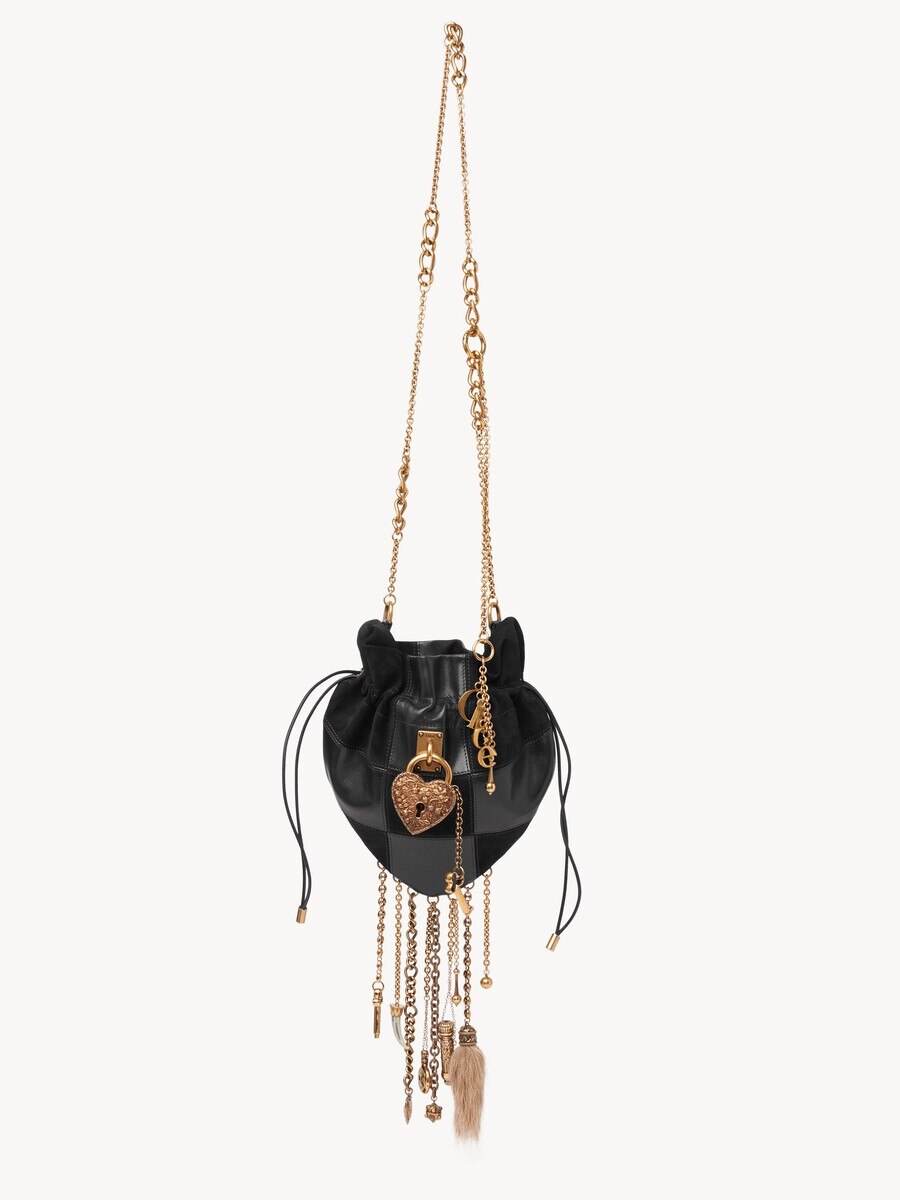 Ch&acirc;teau Treasures crossbody bag in grained & suede leather - 2