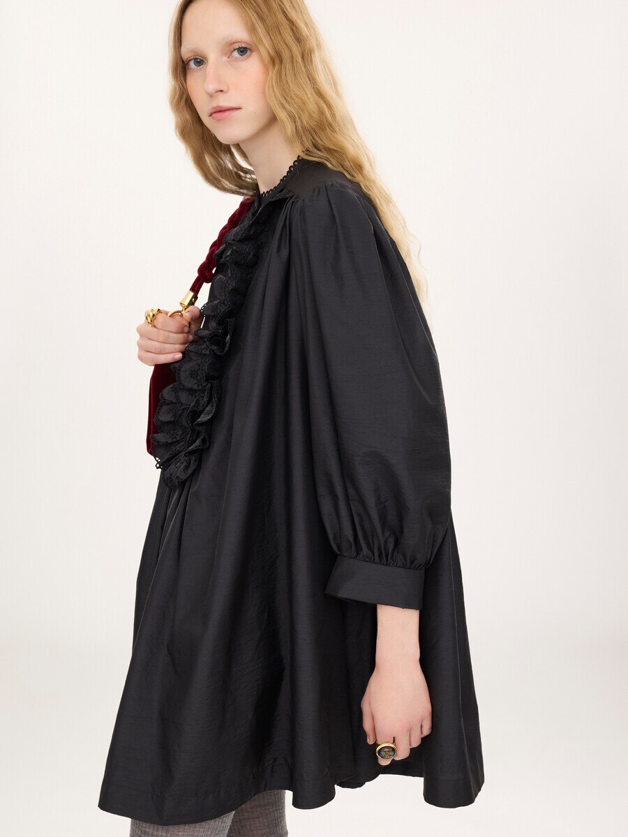 Long-sleeve mini dress in technical taffeta - 6