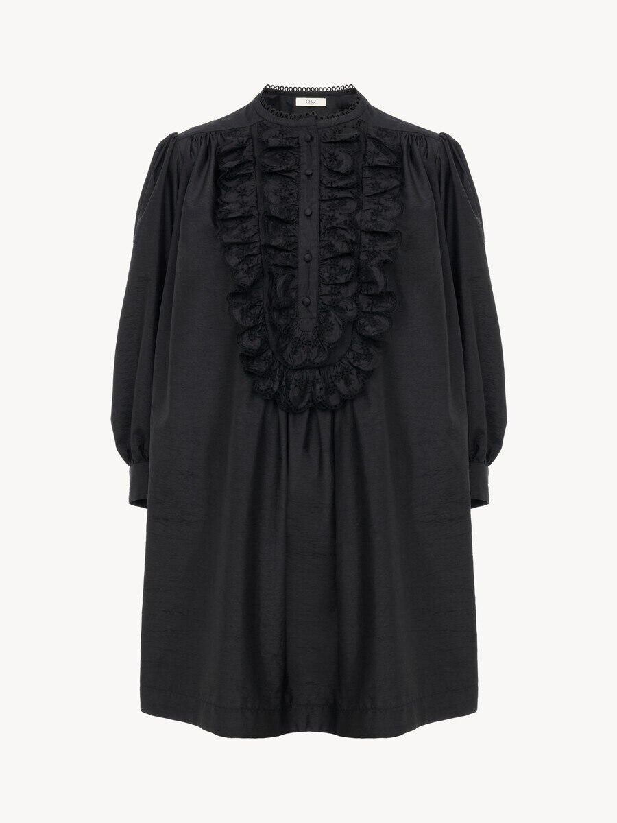 Long-sleeve mini dress in technical taffeta - 2