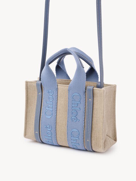 Mini sac cabas Woody en toile de lin