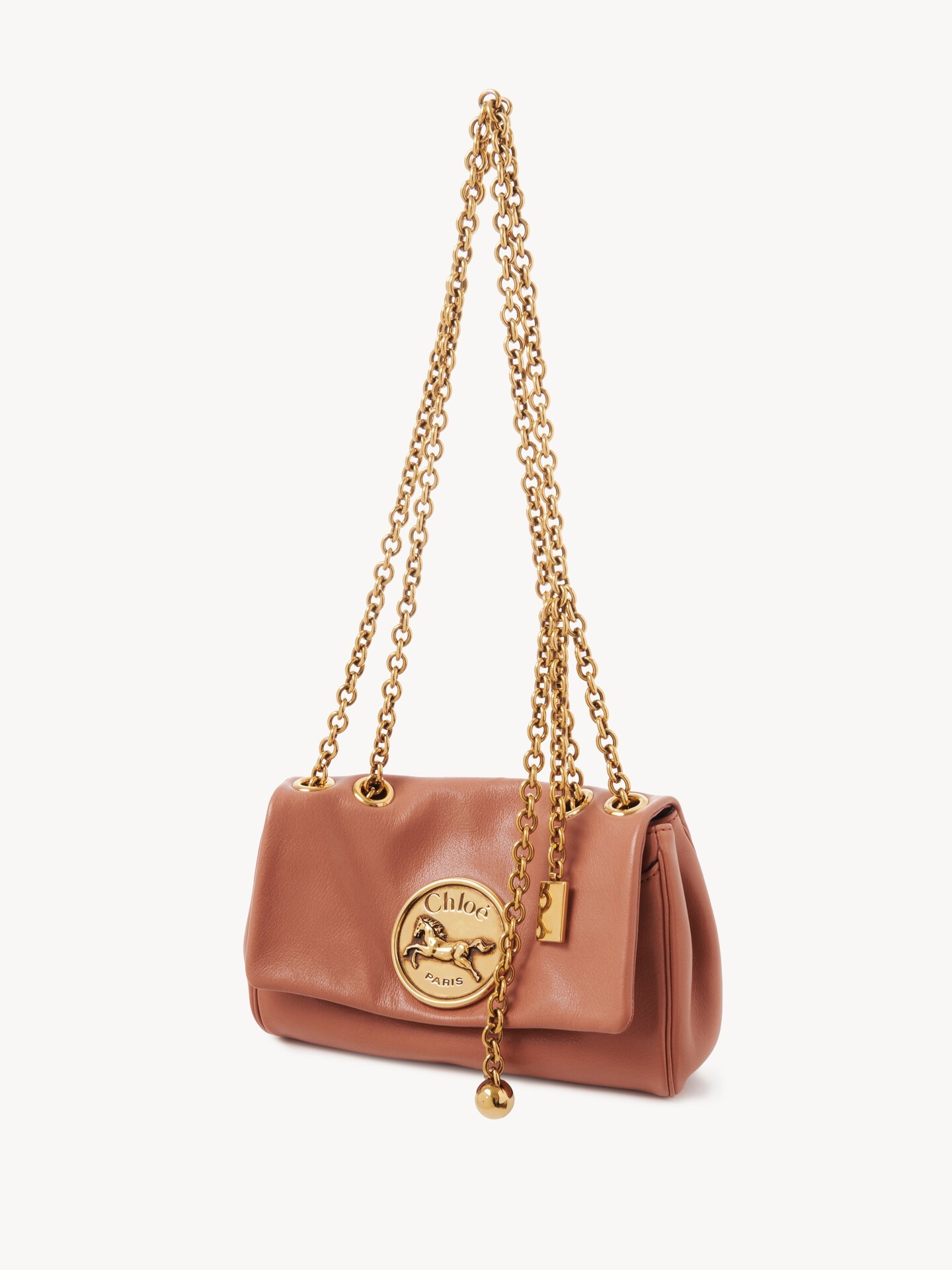 ⭐極美品⭐ CHLOE 編み込みショルダーバッグ　レザー　ブラウン Chloeクロエダークブラウン レザー ショルダーバッグ新品