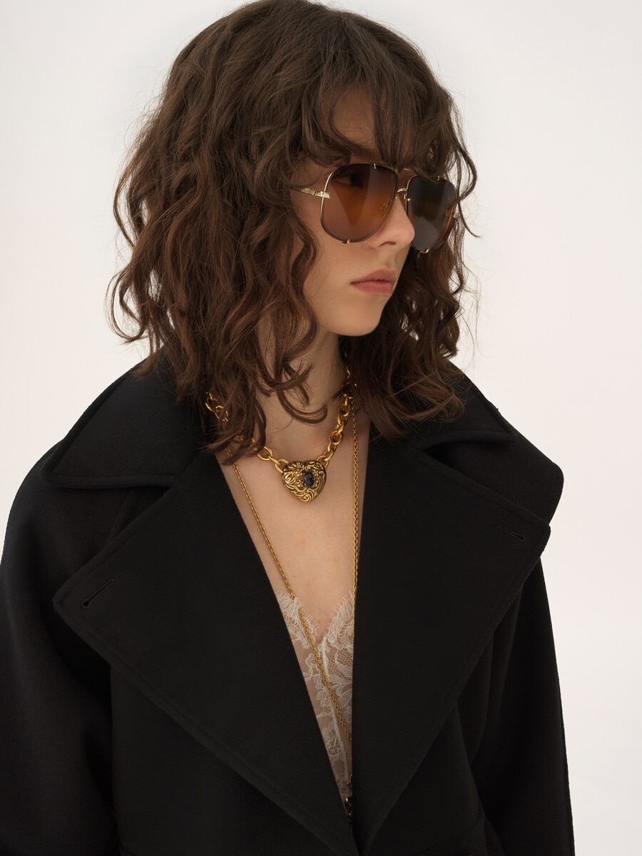 Manteau court en laine double face - 6