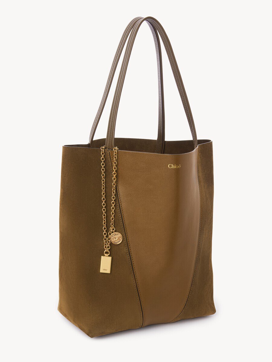 Chlo&eacute; Spin tote bag in grained & suede leather - 3