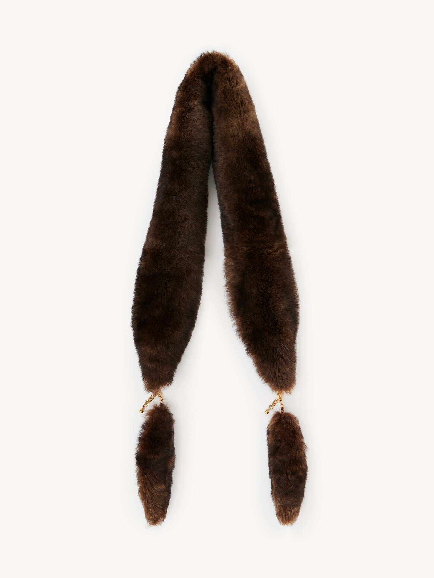 The Chlo&eacute; Chain Tails scarf in shearling - 2