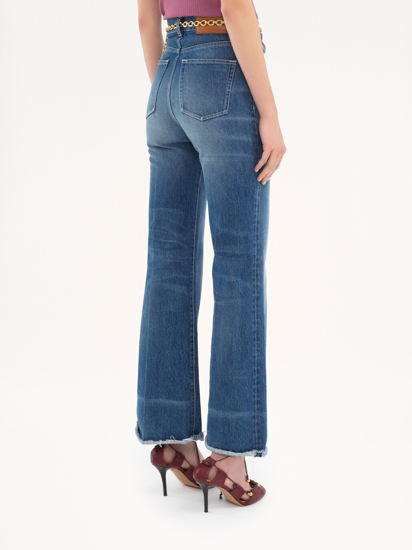 High-rise flare jeans in denim - 5