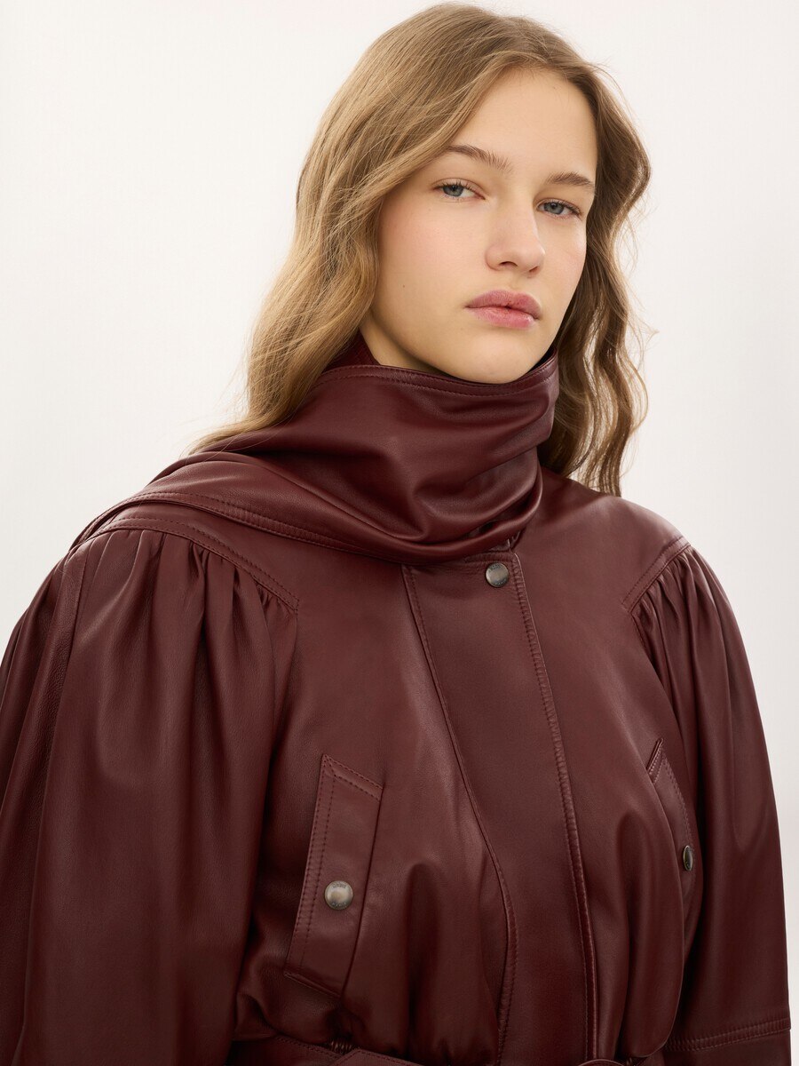 Cropped-Schaljacke aus Leder - 11