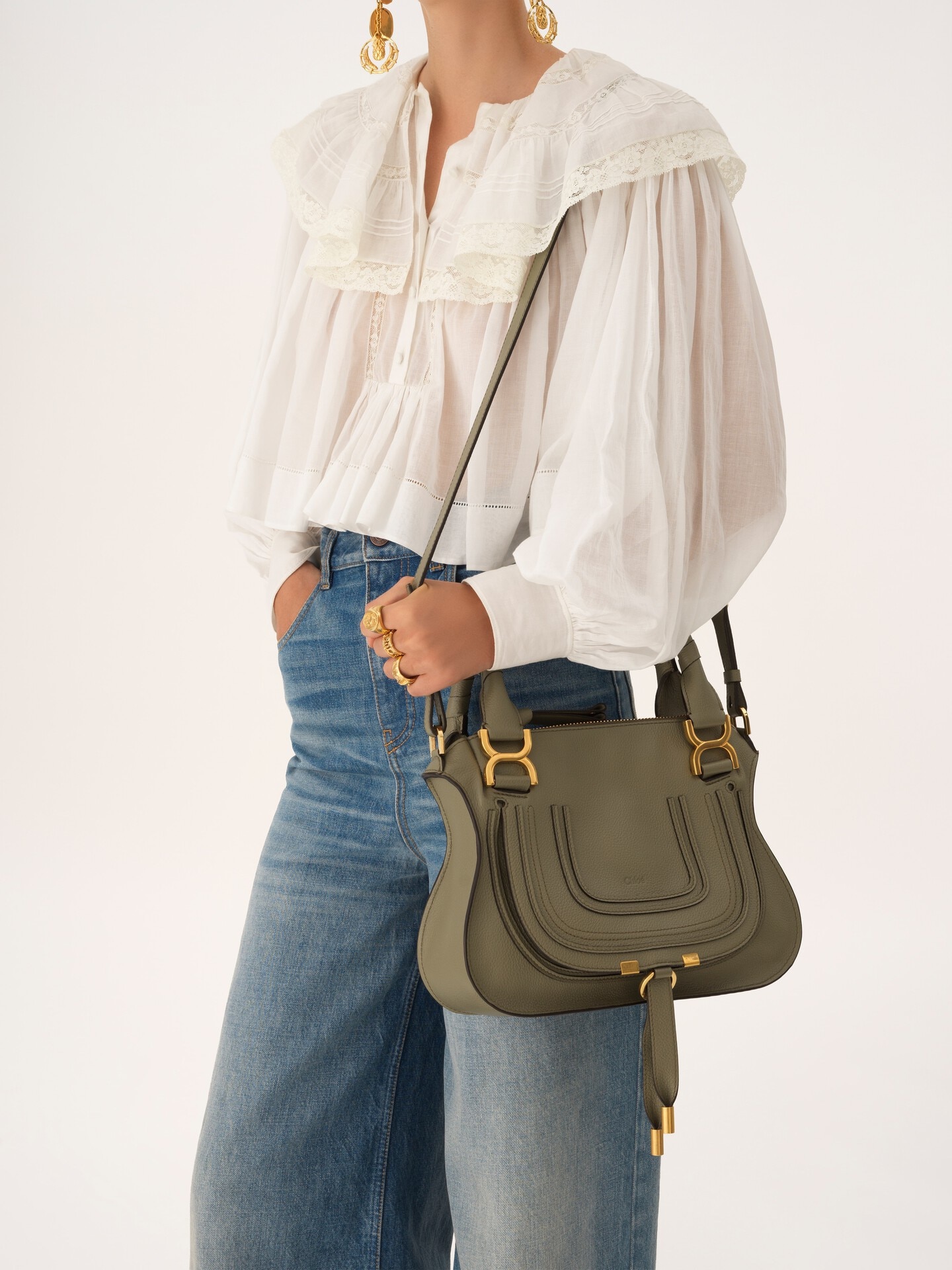 Small Marcie bag in grained leather - 3