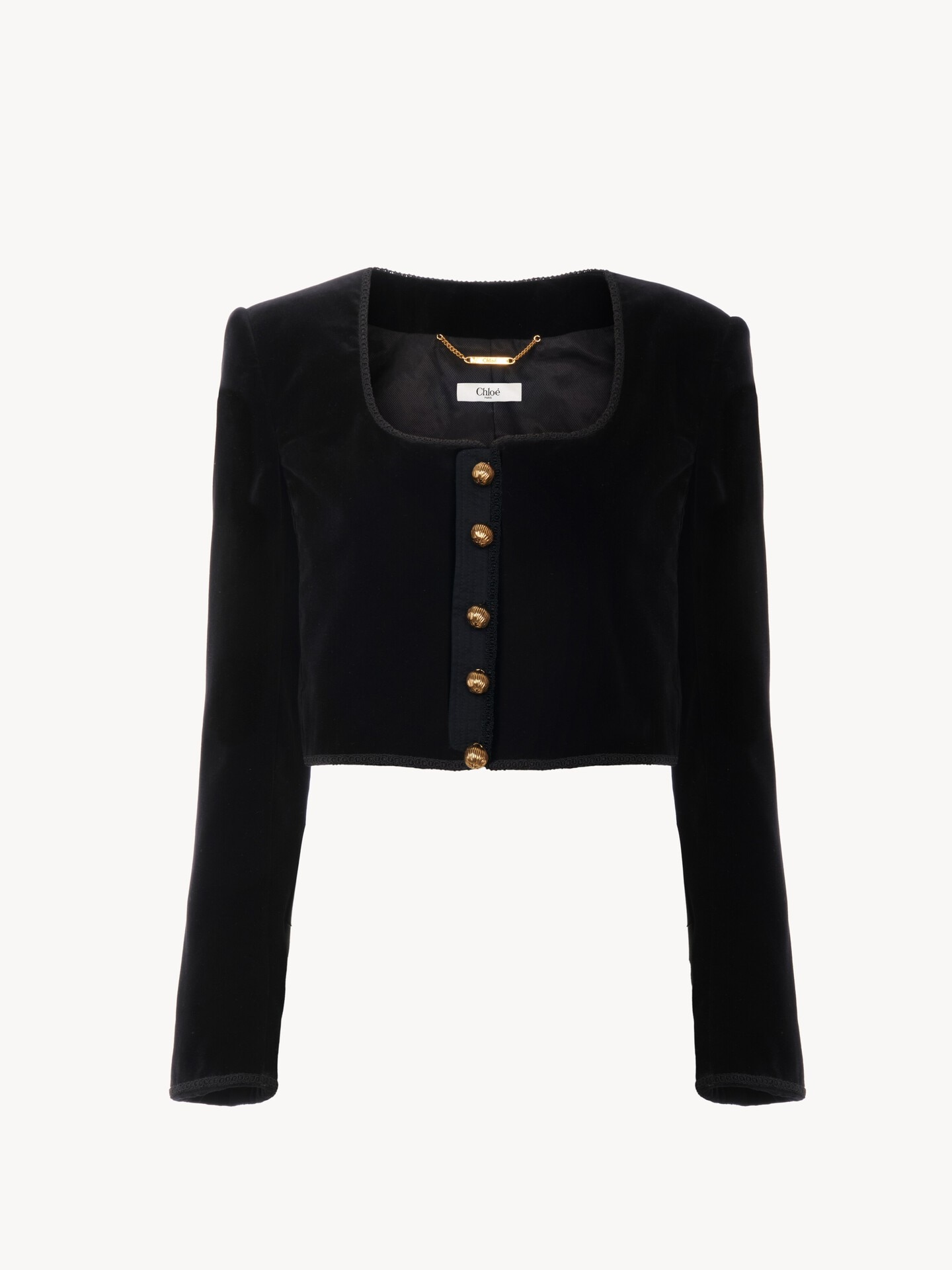 Chaqueta Spencer cropped de terciopelo - 1
