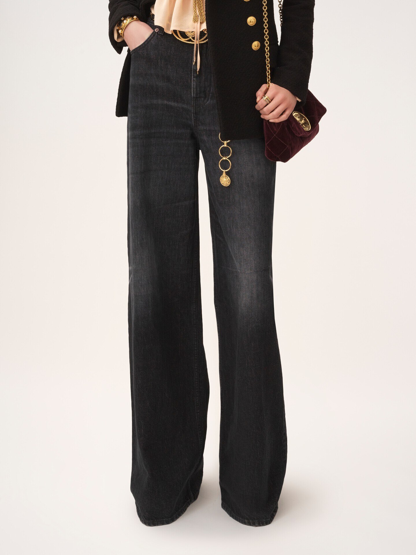 High-rise wide-leg jeans in denim - 5