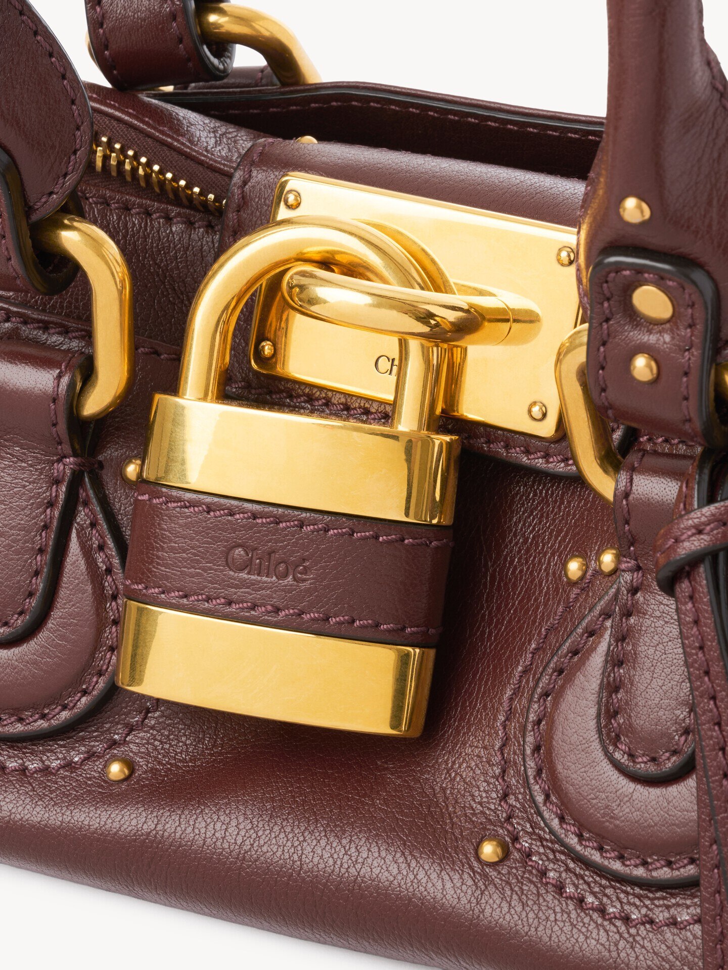 Small Paddington bag in grained leather Brown - Chloé