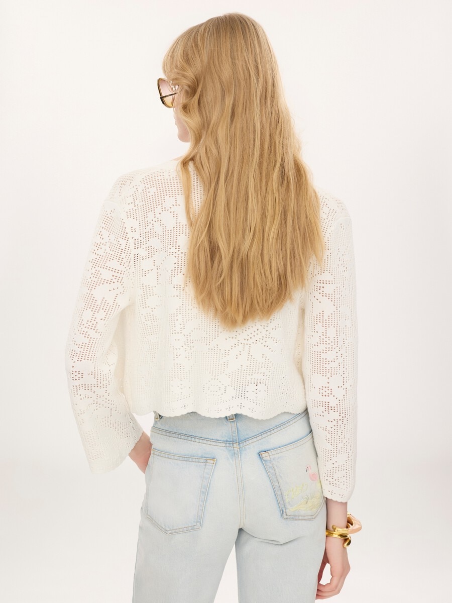 Cropped-Strickjacke aus Baumwollstrick - 5
