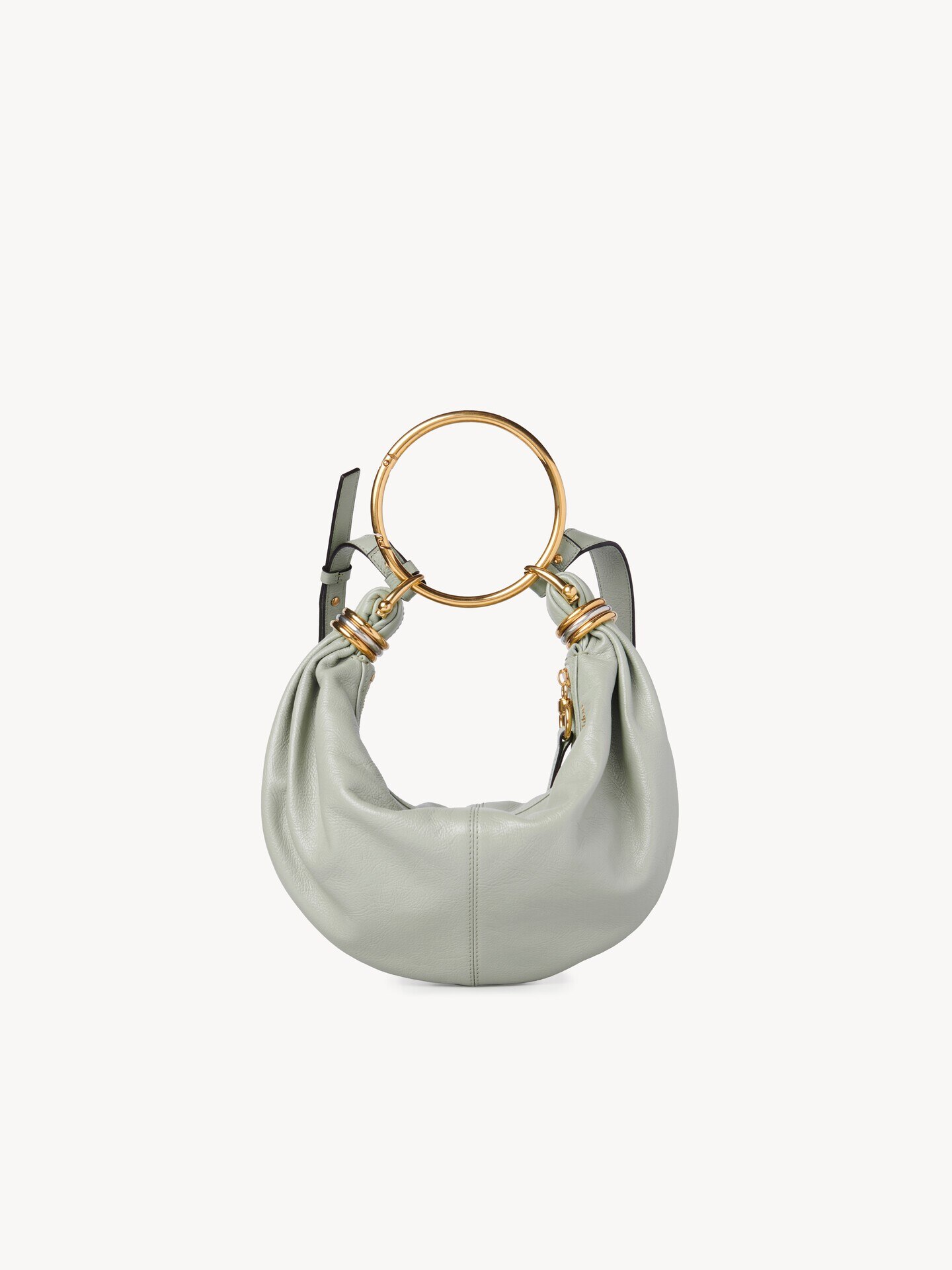 Small Bracelet Hobo bag in grained leather - 2