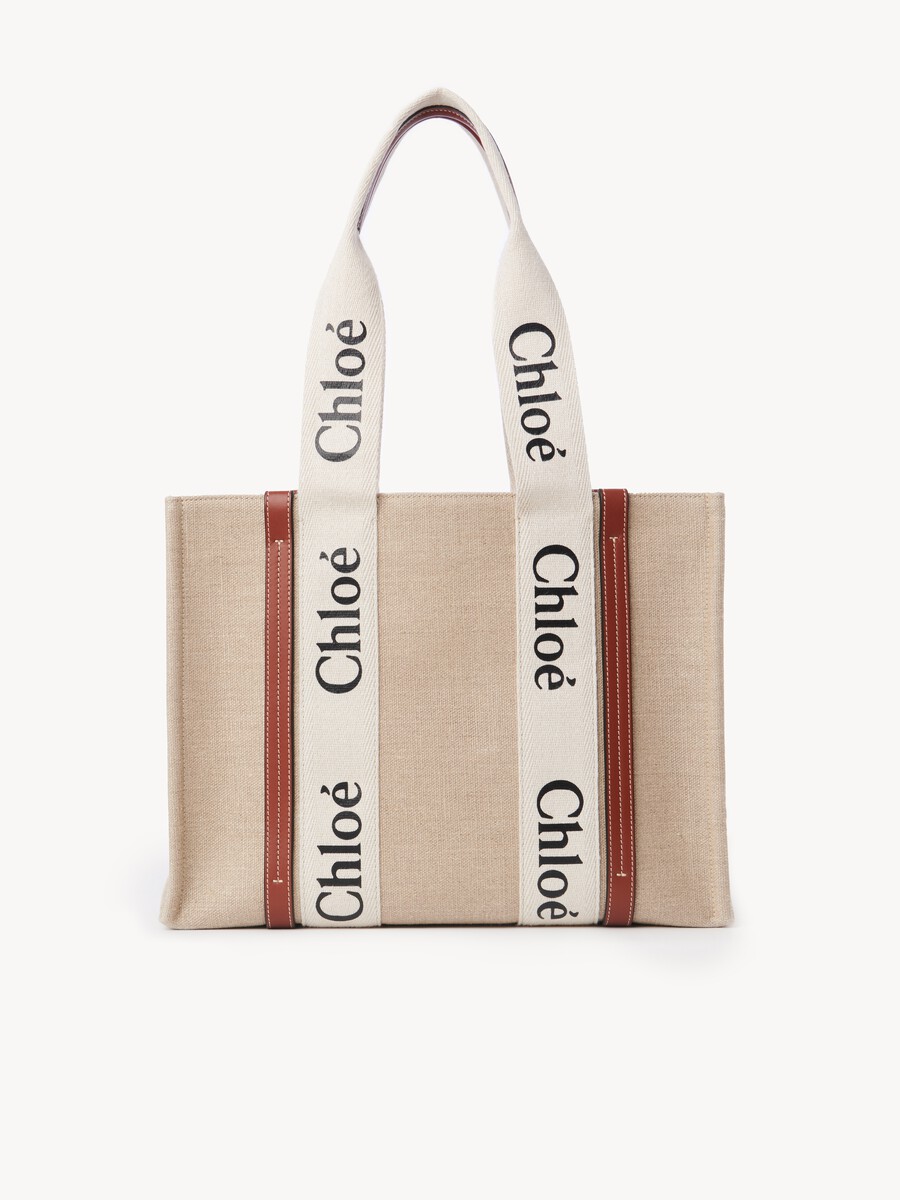 Woody tote bag in linen - 1