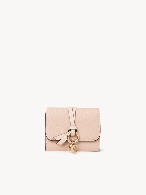 Small Alphabet tri-fold in grained leather