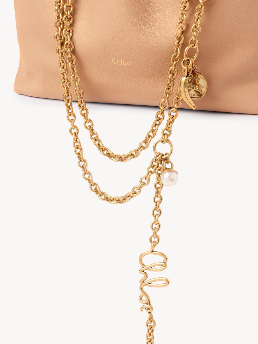 Kleine Chlo&eacute; Icons Schultertasche aus weichem Leder mit Kette - 7