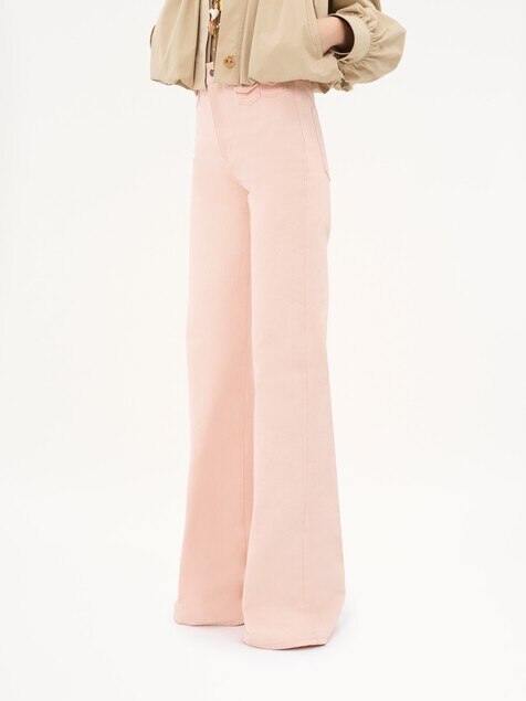 Jean taille haute évasé en denim